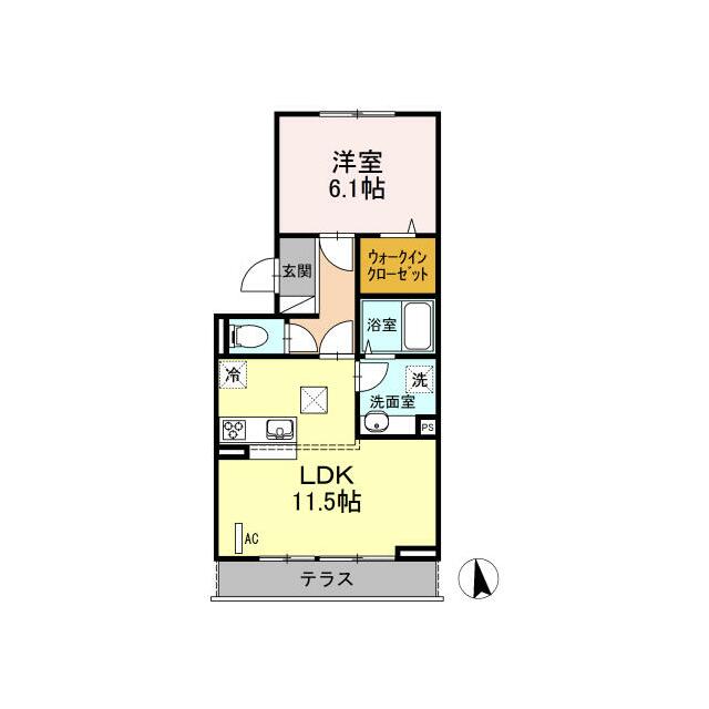 グランドパレス 102号室 間取り