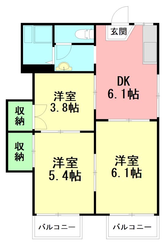 コーポ小沢 103号室 間取り