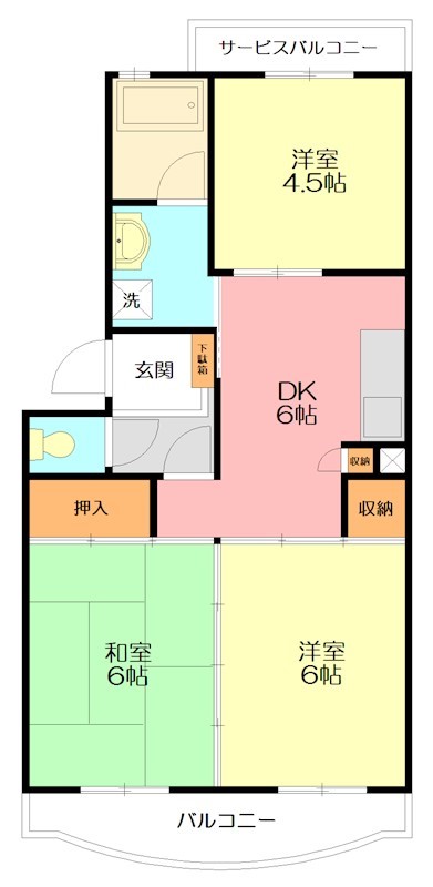 メープル湘南台  205号室 間取り