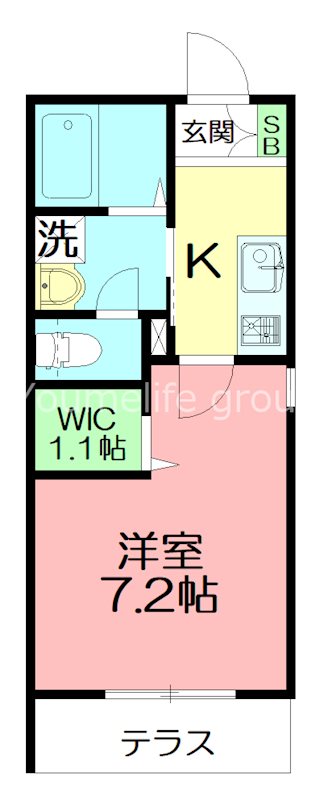 ＡＺＵＬ七里 102号室 間取り