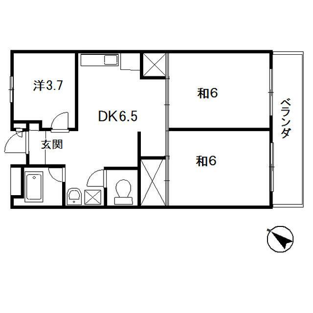 フジハイツ 306号室 間取り