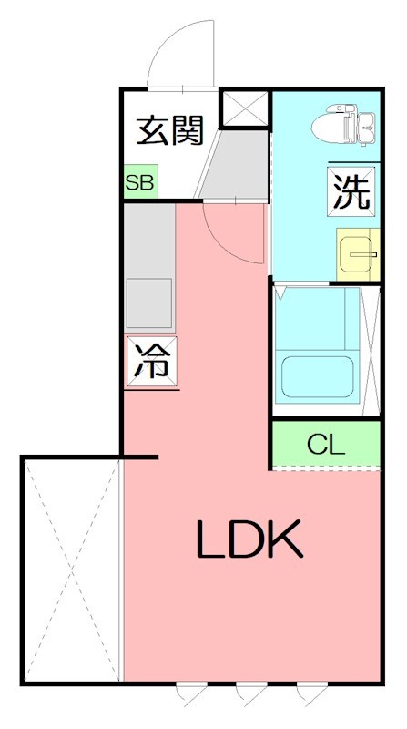 サザンクロス東海大学 033号室 間取り