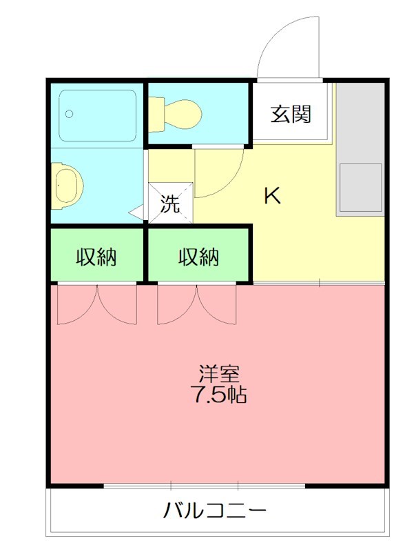 コスモハイツ 105号室 間取り