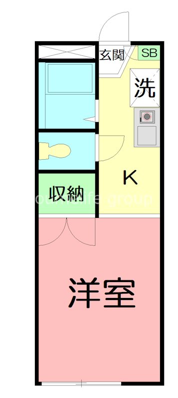 クイーンズK 103号室 間取り