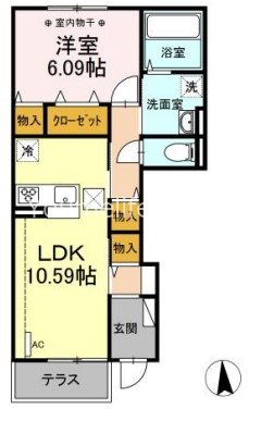 サンライズⅡ 110号室 間取り