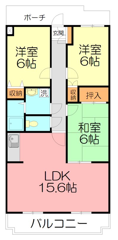 ベルデュール 203号室 間取り