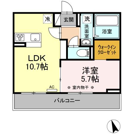 ウェルデンス戸塚　A 202号室 間取り
