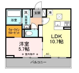 ウェルデンス戸塚　A 206号室 間取り