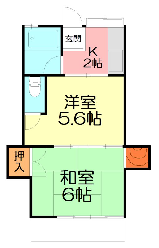 鈴張ハイツ 102号室 間取り