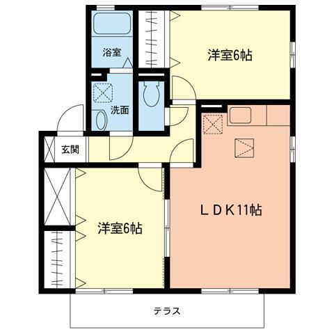 メゾンクレールⅡ 101号室 間取り