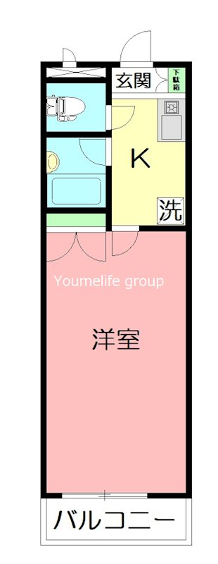 下の根グラスワン 102号室 間取り