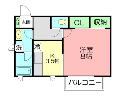 チョートハウスB棟 202号室 間取り