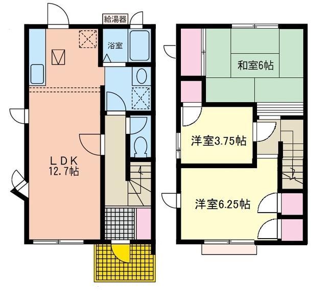 桝永タウンハウス E-2号室 間取り