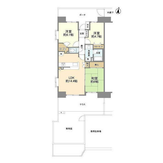 ダイアパレス湘南平塚 101号室 間取り