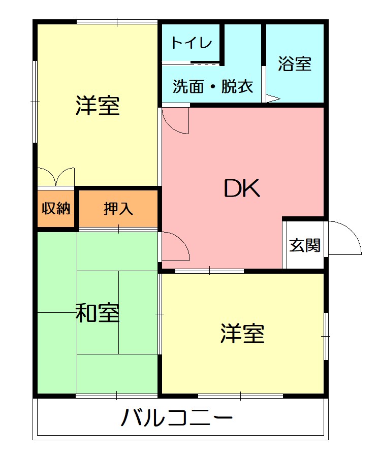 コーポ桃の木 205号室 間取り