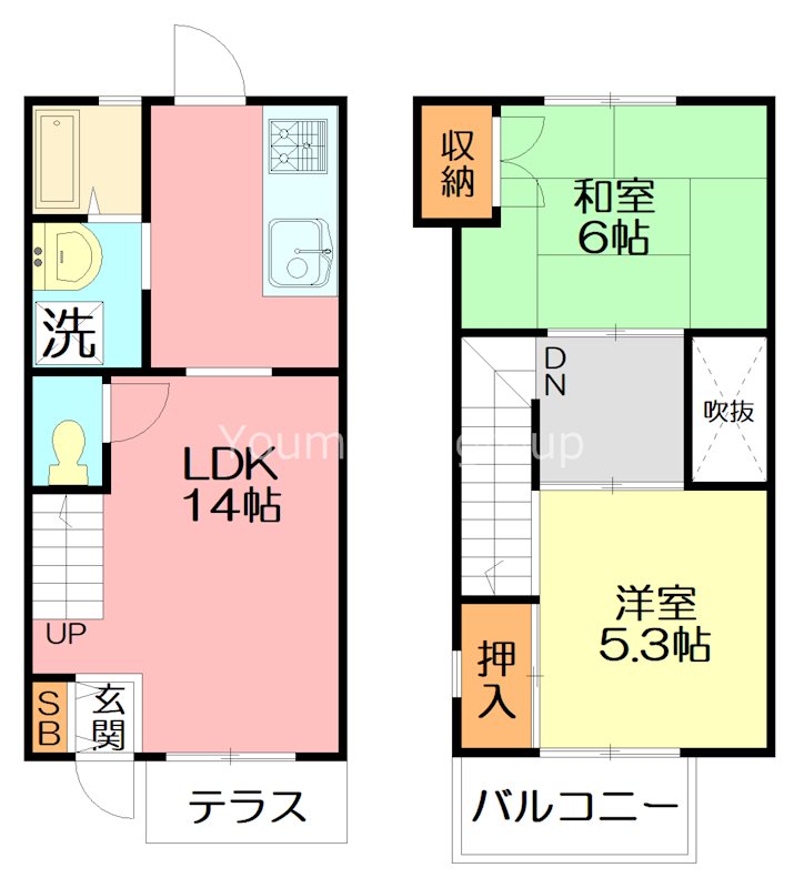 Kタウン  6号室 間取り