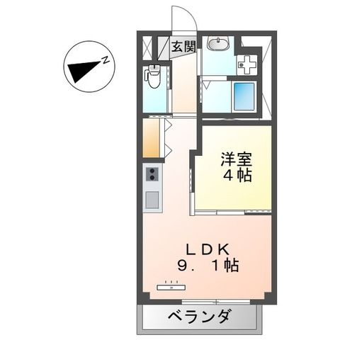 プルメリア 405号室 間取り