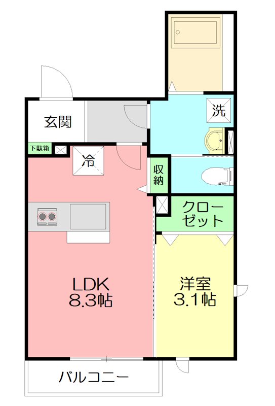 Life松風町 101号室 間取り