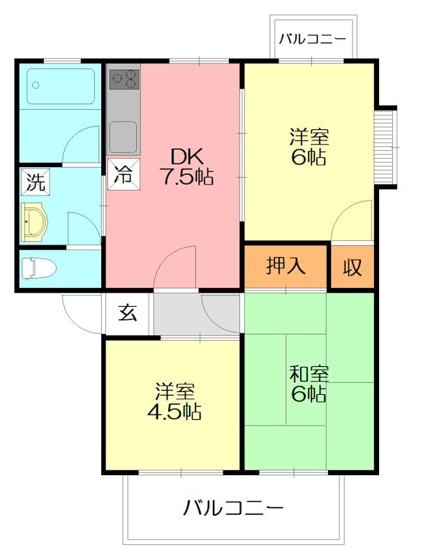 レイン湘南 202号室 間取り