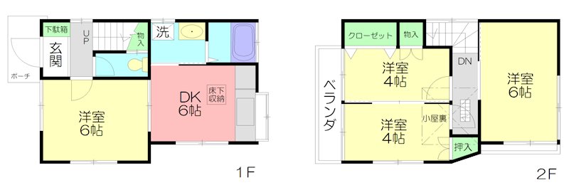 妻田南貸家 間取り