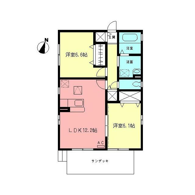 パラシオンＤ 101号室 間取り