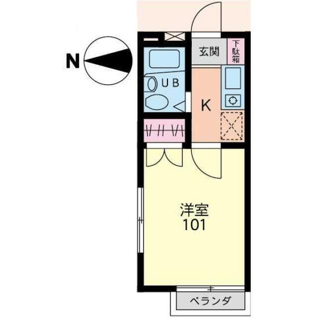 ハイツトーマス 101号室 間取り