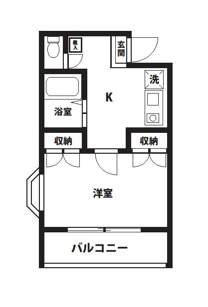 ルフィーノ妻田 2-D号室 間取り