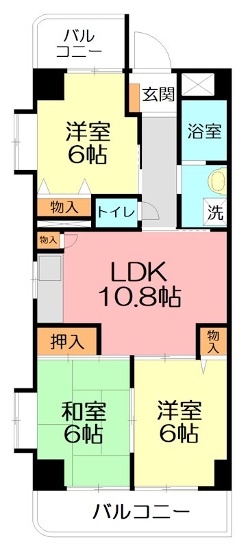 コルビュジェ湘南台 107号室 間取り