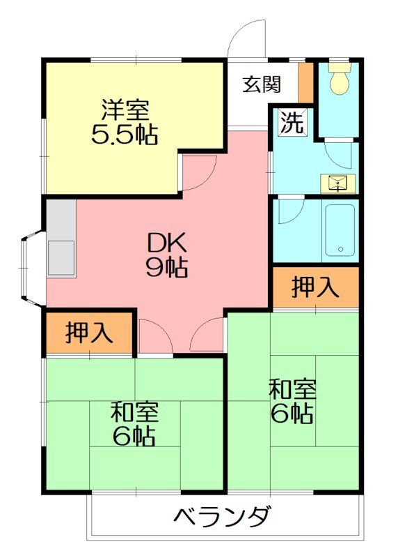 こまがた植田 202号室 間取り