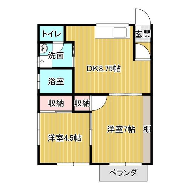 コーポ二見 201号室 間取り