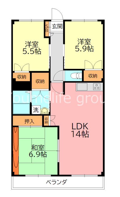 セピアレジデンスⅡ 102号室 間取り