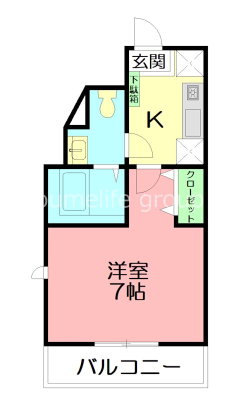 MQuarto湘南海岸公園Ⅱ 101号室 間取り