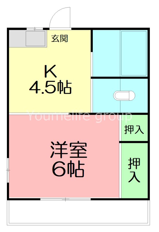 井村荘2号棟 1-2号室 間取り