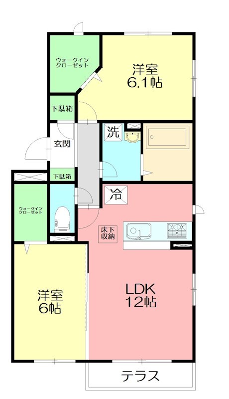 ヴィラ浜見山 101号室 間取り