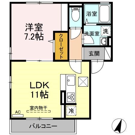 プランドールAi 101号室 間取り