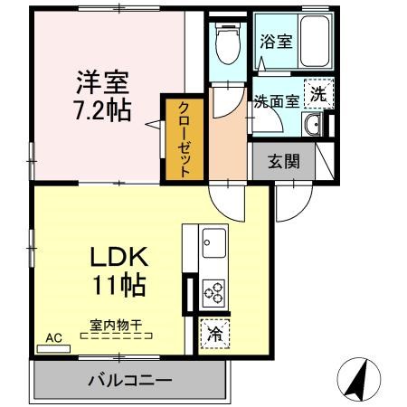 プランドールAi 201号室 間取り