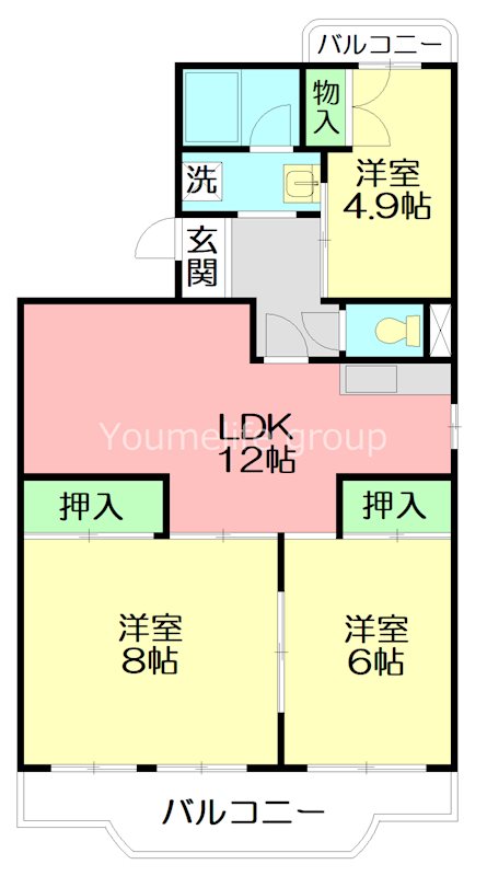 サンパレス湘南Ⅱ 401号室 間取り