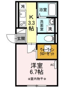 クレール藤沢Ⅲ 105号室 間取り