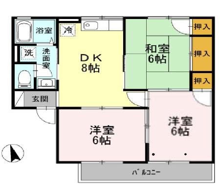 亀井コーポ 203号室 間取り