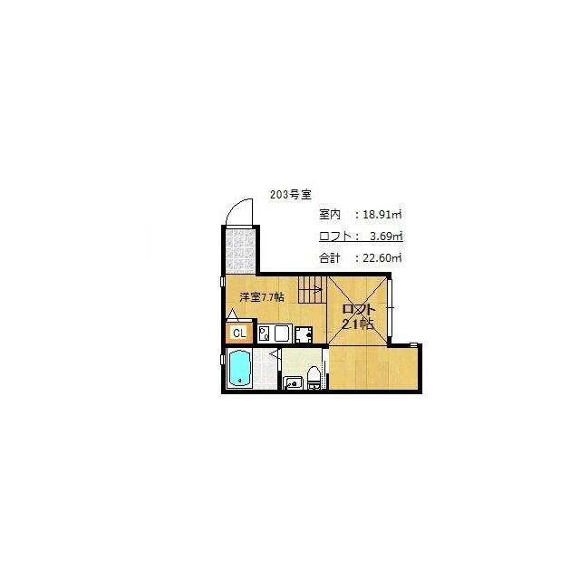 6village(シックスヴィレッジ) 203号室 間取り