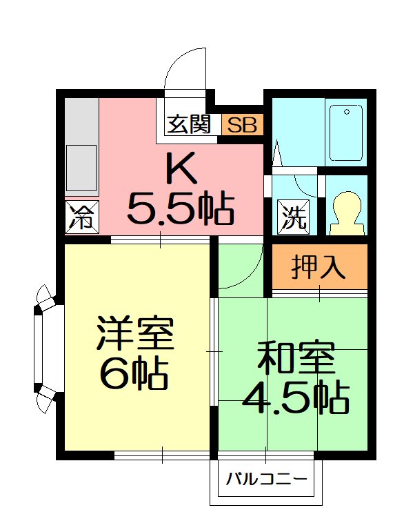 早乙女ハイム 103号室 間取り