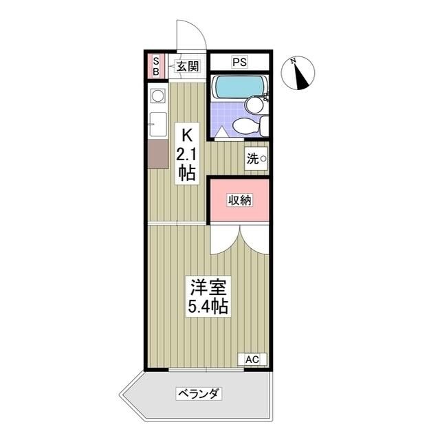 パールハイツ東八幡 101号室 間取り