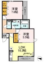 ラ・ヴィレッタ茅ヶ崎 302号室 間取り
