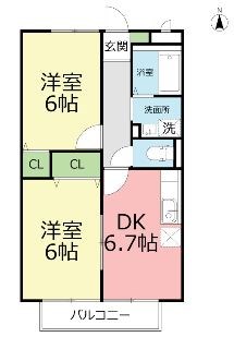 メイプルカーサ 105号室 間取り