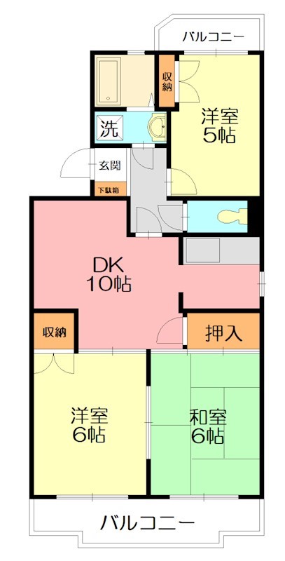 ハイツ鍵和田 302号室 間取り