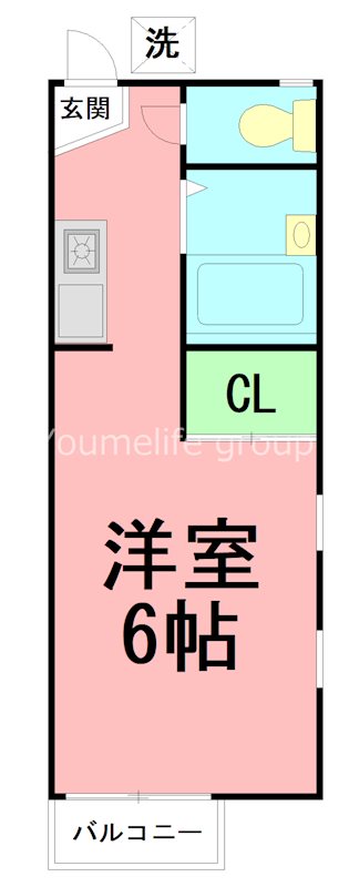 グレーハウス D号室 間取り