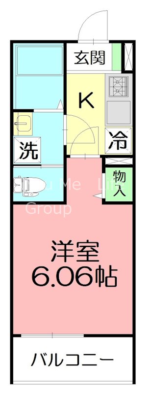 HARVEST亀井野 204号室 間取り