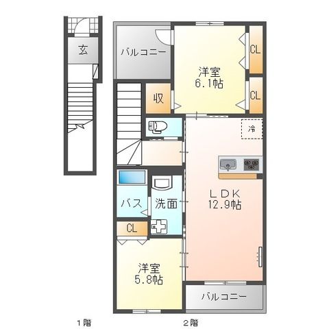 SAガーデン 202号室 間取り