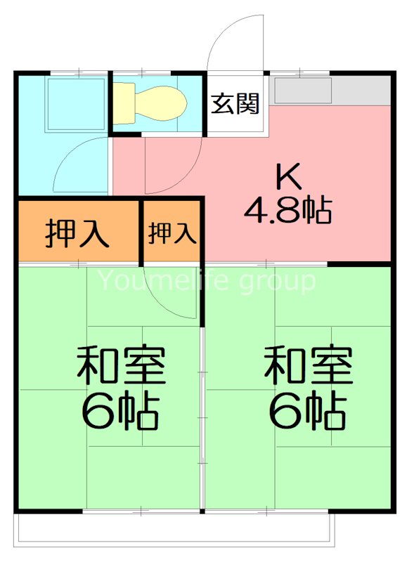守屋アパート 206号室 間取り