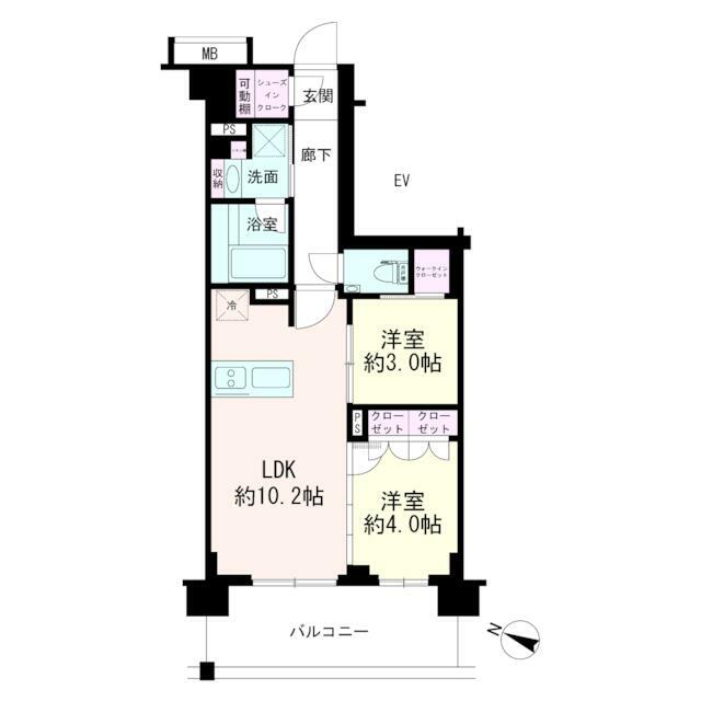 パレステージ茅ヶ崎Ⅱ 802号室 間取り